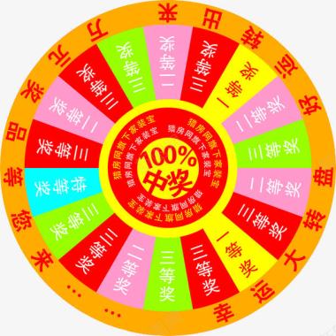 圆形UI100中奖图标图标