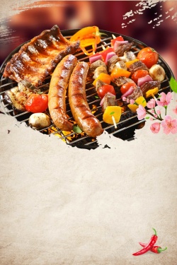 韩式自助烤肉中华美食特色烤肉背景高清图片
