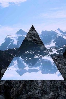 创意三角几何风景海报背景背景