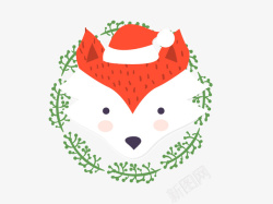 狐狸圣诞冬天卡通矢量图素材