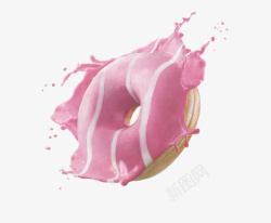 粉色甜甜圈好看马卡龙背景元素素材