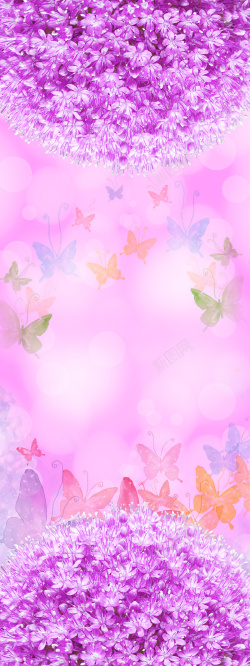 紫色幸福紫色浪漫梦幻花朵背景高清图片