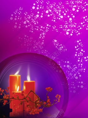 婚庆红色蜡烛紫色背景素材背景