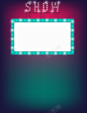 霓虹灯娱乐派对电影院海报背景材料矢量图背景