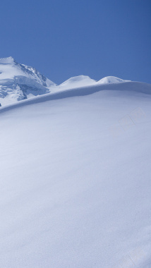 蓝色简约冬季雪山H5背景素材背景