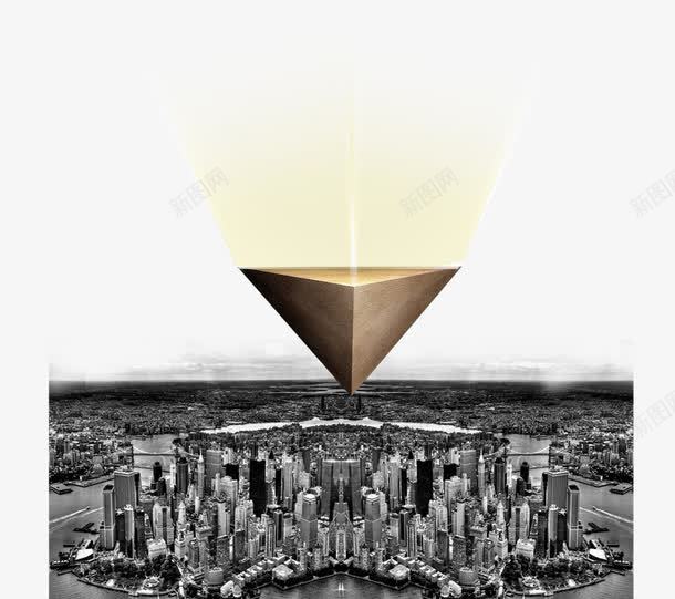 城市建筑psd免抠素材_88icon https://88icon.com 倒立 城市 建筑 金字塔