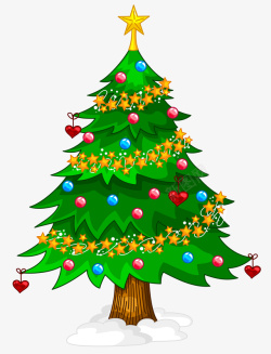 冷杉漂亮的圣诞树元素高清图片