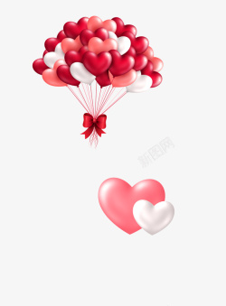 气球爱心漂浮粉色素材