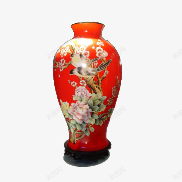 陶瓷红色花瓶png免抠素材_88icon https://88icon.com 红色花瓶 陶瓷花瓶
