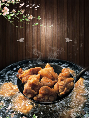 美味炸排骨经典小吃美食餐饮海报背景