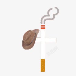 卡通香烟十字架素材