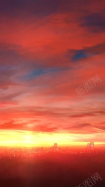 风景天空红云阳光H5背景素材背景