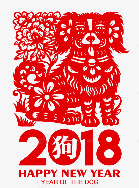 狗年剪纸中国风狗png免抠素材_88icon https://88icon.com 2018 中国风 剪纸 卡通手绘 狗PNG 狗年