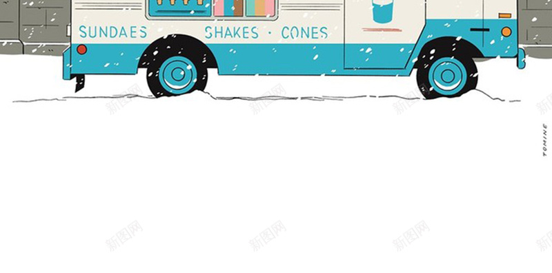 雪中巴士插画H5背景jpg设计背景_88icon https://88icon.com 浅蓝色 巴士 插画 背景 雪中 卡通 童趣 手绘