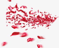 红色散落浪漫花瓣素材