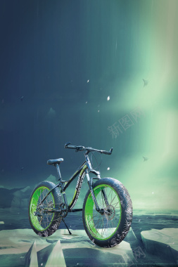 创意山地自行车海报背景素材背景
