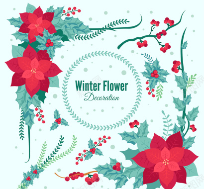 冬季花朵背景素材背景