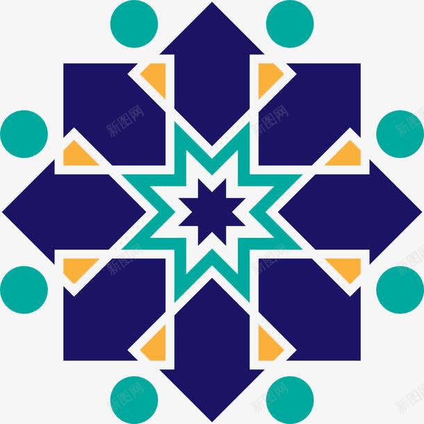 开斋节蓝色几何图案png免抠素材_88icon https://88icon.com Adha Eid adha al eid mubarak ul 伊斯兰 伊斯兰教 古尔邦节 宰牲节