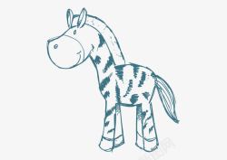 手绘斑马素材