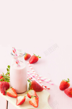 草莓榨汁小清新果汁背景