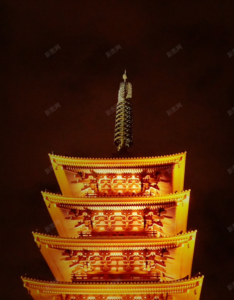 唯美摄影高清H5背景jpg设计背景_88icon https://88icon.com 古迹 塔 灯光 黄色 中国风 H5 h5