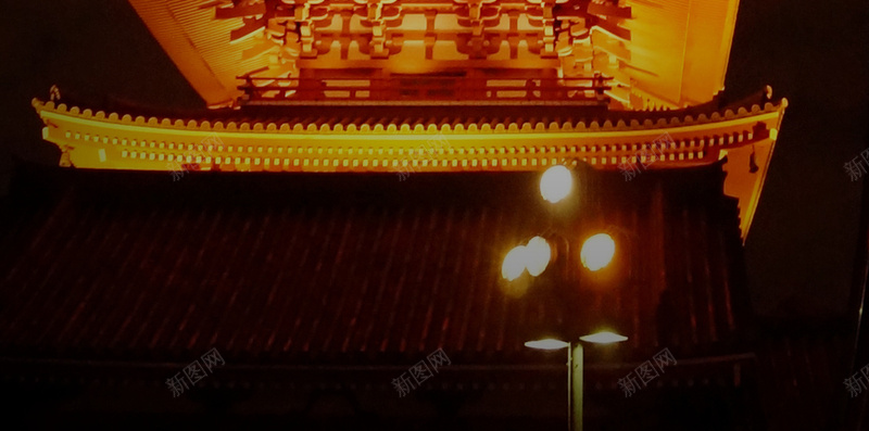 唯美摄影高清H5背景jpg设计背景_88icon https://88icon.com 古迹 塔 灯光 黄色 中国风 H5 h5