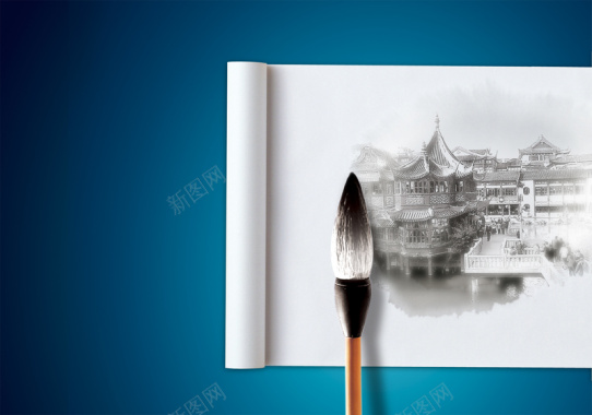 中国文化书画展示背景