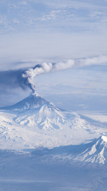 蓝天下的火山H5背景背景
