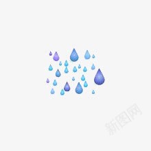 卡通蓝紫色雨滴png免抠素材_88icon https://88icon.com 卡通 清新 简约 紫色 蓝色 雨滴