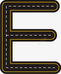 创意公路字母F素材