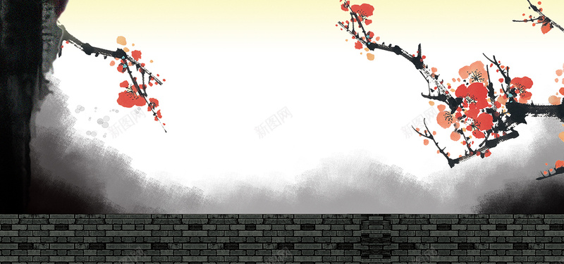 寒梅傲立中国风背景jpg设计背景_88icon https://88icon.com 梅花 中国风 国画 详情页海报