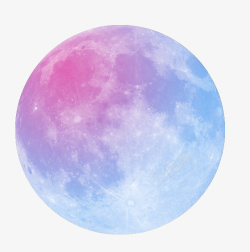月亮七夕蓝紫色的月球高清图片