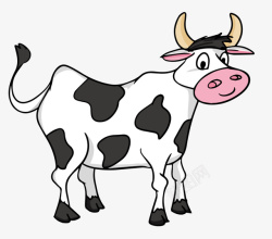 农场奶牛农场手绘卡通奶牛高清图片