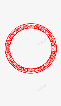 红宝石圆形边框边框元素圆形边框复古花纹中国风元素高清图片