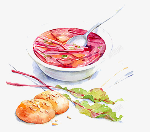 水彩午饭png免抠素材_88icon https://88icon.com 午饭 卡通 手绘 水彩