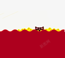 红色天猫金币背景素材
