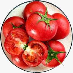 西红柿炒鸡蛋盘装西红柿蔬菜高清图片