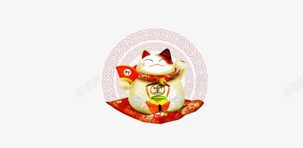 新年招财猫png免抠素材_88icon https://88icon.com 元素 可爱 招财猫 新年 节日