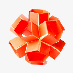 橙色立体几何图形素材