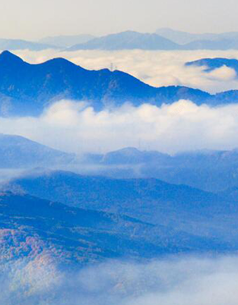 被云笼罩的山H5背景图jpg设计背景_88icon https://88icon.com H5 h5 云海 大气 蓝色 远山
