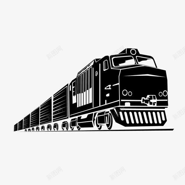 黑色铁道蒸汽机车png免抠素材_88icon https://88icon.com 机车 蒸汽 铁道 黑色