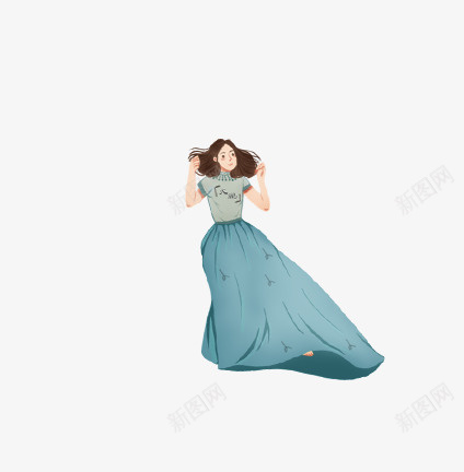 手绘卡通可爱美女png免抠素材_88icon https://88icon.com 人物 可爱 女孩 手绘