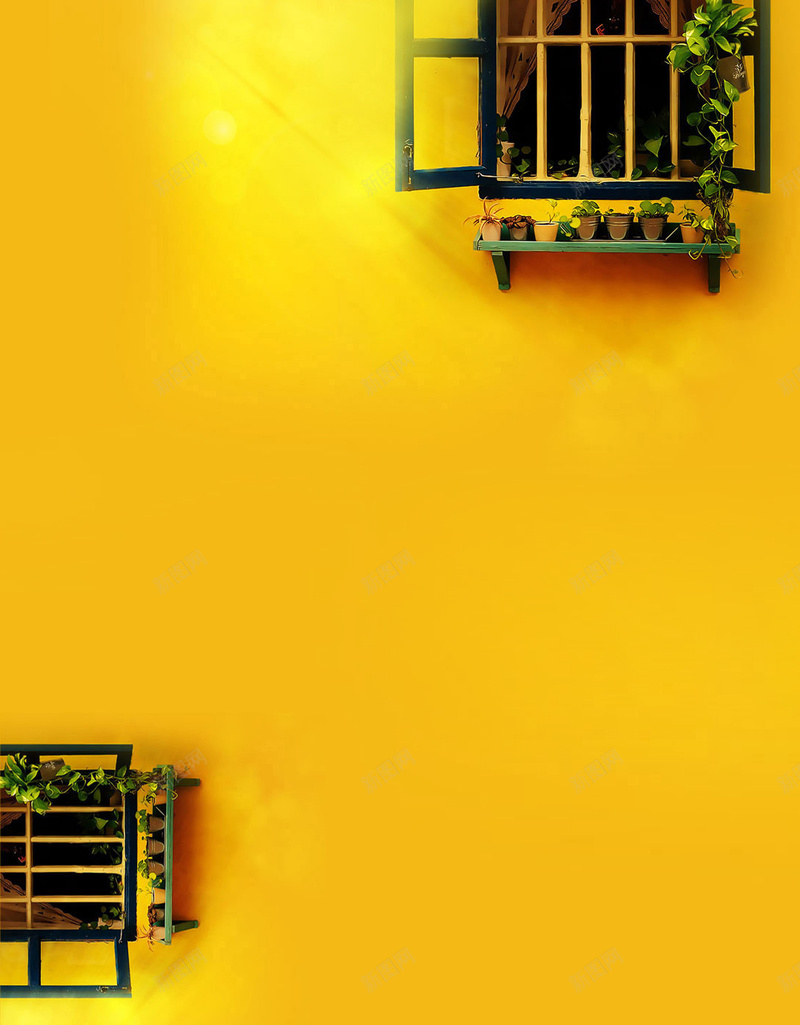 窗台H5背景jpg设计背景_88icon https://88icon.com H5 H5背景 h5 小清新 文艺 橙色 渐变 盆栽 窗台 简约 黄色