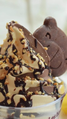 卡通美味巧克力冰淇淋H5背景背景