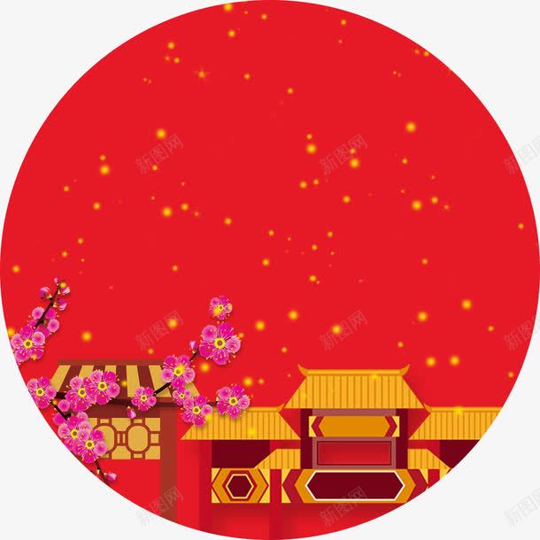 中国风建筑png免抠素材_88icon https://88icon.com 喜庆 红色 节日