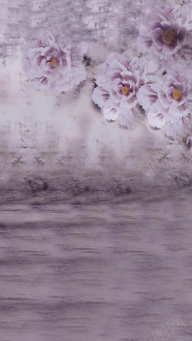 时尚的灰色墙纸玫瑰花H5背景背景