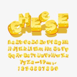 奶酪文字字母海报文字素材
