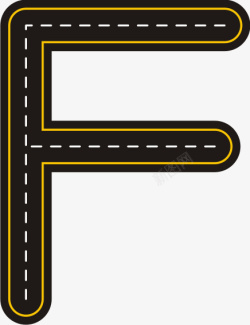 木纹创意字母F艺术字创意公路字母F高清图片