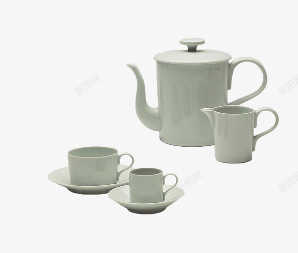 一套茶具psd免抠素材_88icon https://88icon.com 白色 茶具 茶壶 陶瓷