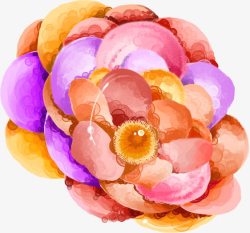 彩色水彩手绘玫瑰素材